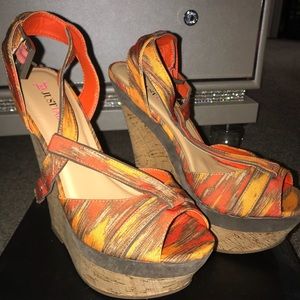 JustFab Tribal Colored Wedges